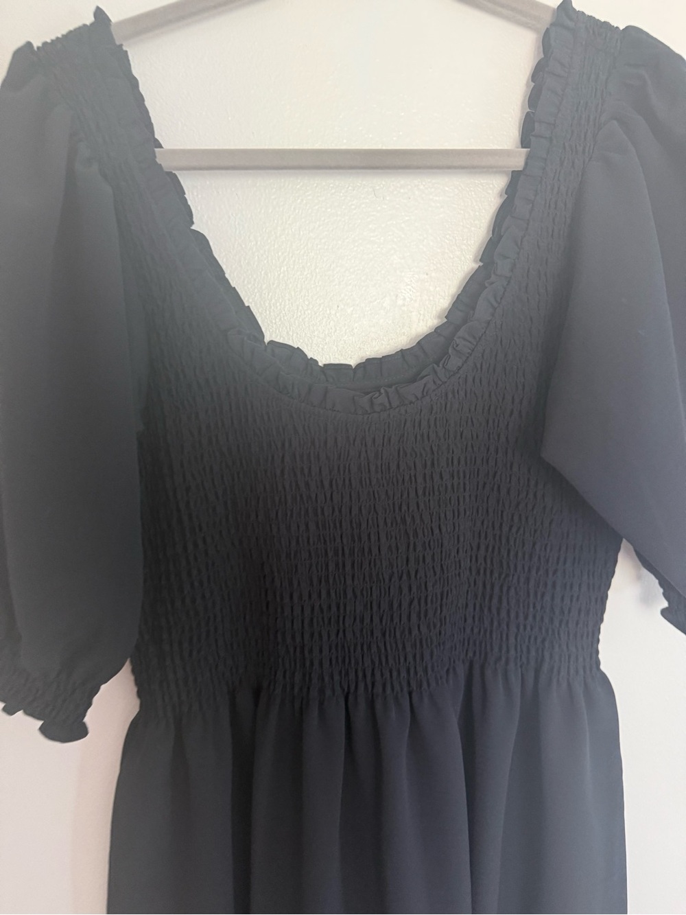 Hill House Dress The Louisa Nap Midi Smocked Puff Sleeve in Black - Picture 9 of 9